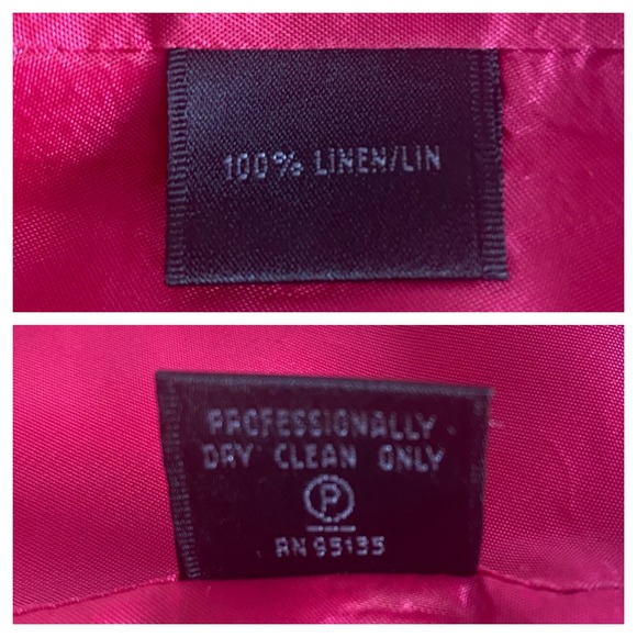 Lafayette 148 Fuchsia Pink Linen Tank Size 0  Beaded Embroidered Sequin Neckline - Picture 4 of 6